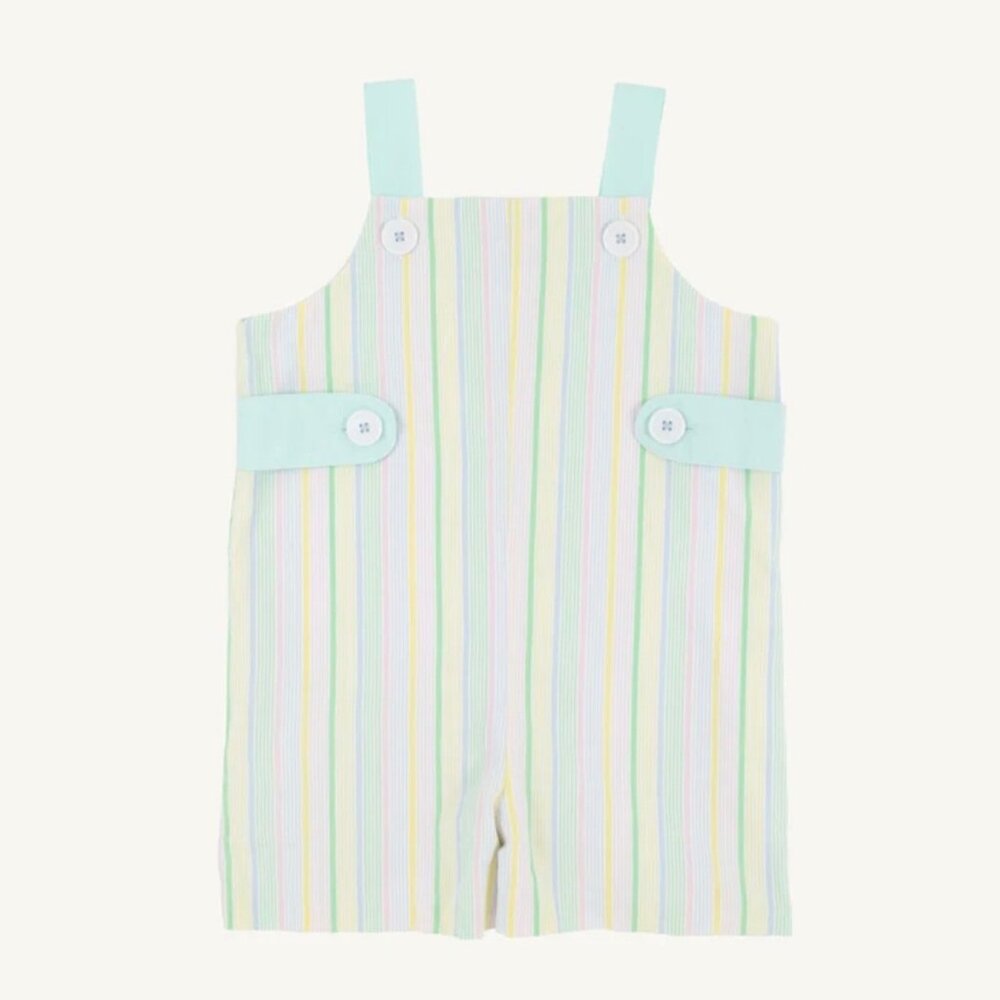 The Beaufort Bonnet Company Jon Jon Romper Rainbow Seersucker Boys 18 24 M NEW